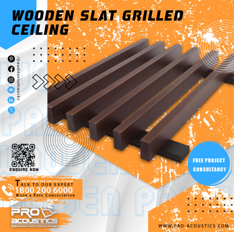 Wooden Slat Grilled Acoustic Ceiling - Image 4