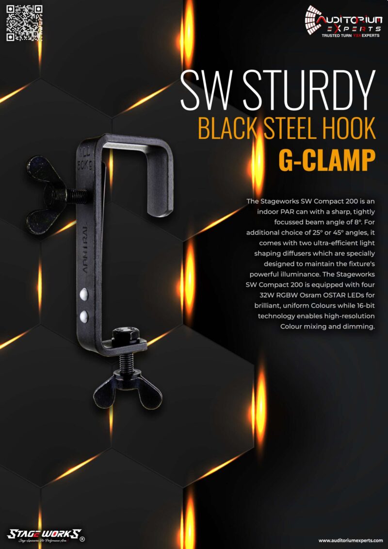 SW STURDY BLACK STEEL HOOK G-CLAMP