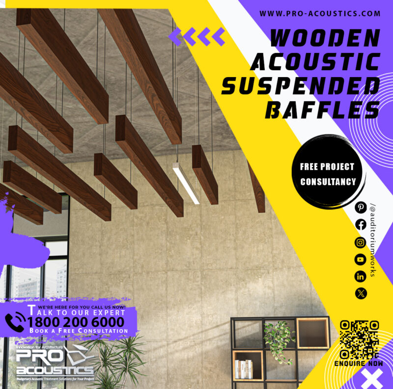 Wooden Acoustic Suspended Baffles - Image 2