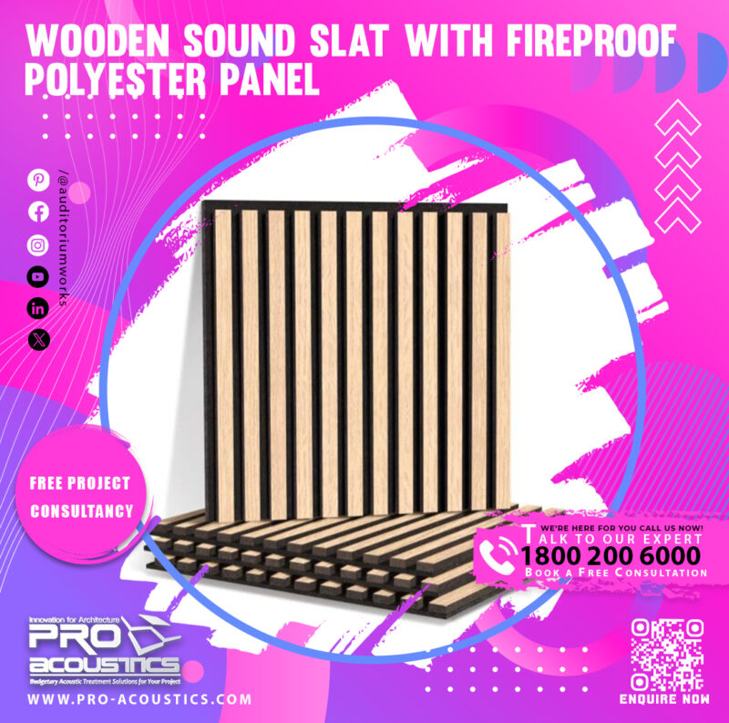 Wooden Sound Slat with Polyester felt panel