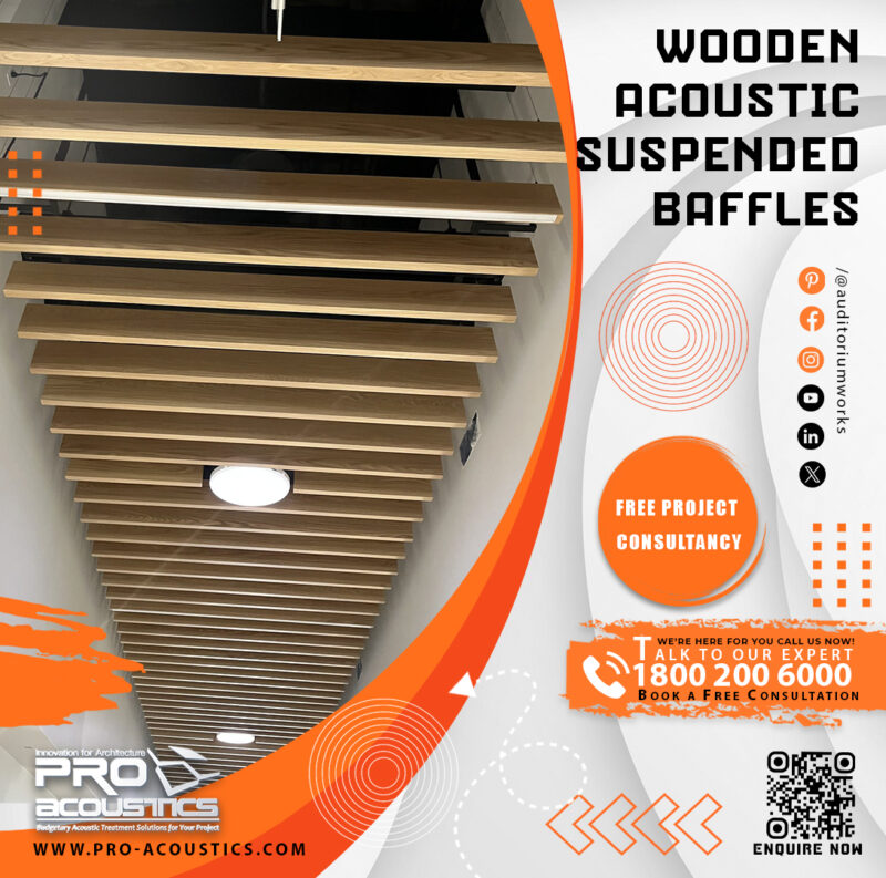 Wooden Acoustic Suspended Baffles