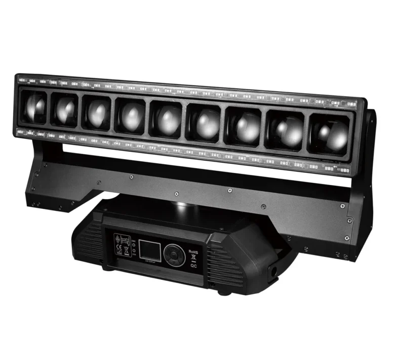 Stage Works 9*40W Alligator 2in1 Beam LED Moving Bar Light with LED Pixel Circle Base - Image 2