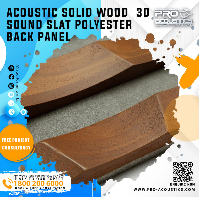 Acoustic Solid Wood 3d Sound Slat Polyester back panel - Image 3