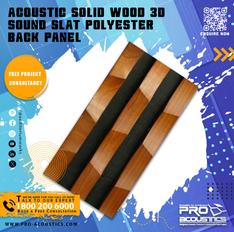 Acoustic Solid Wood 3d Sound Slat Polyester back panel - Image 5