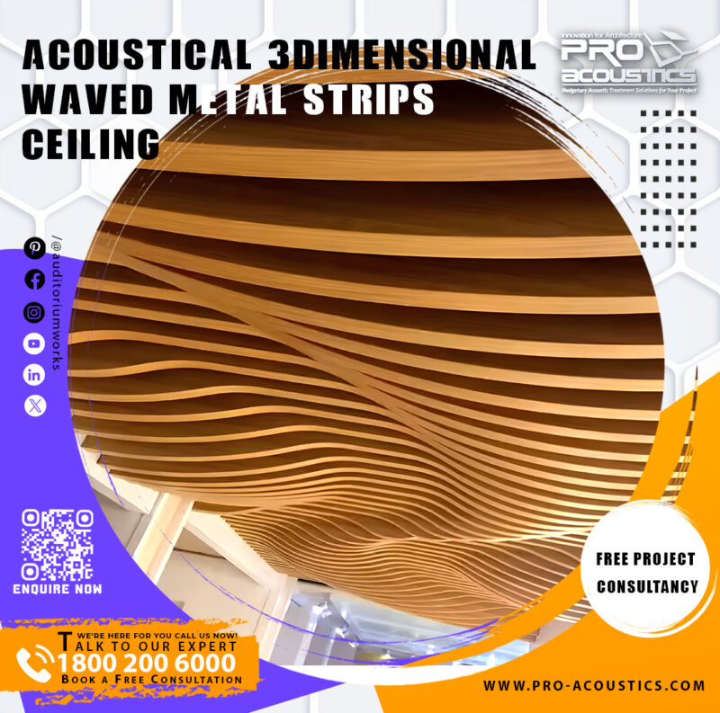 Acoustical 3Dimensional Waved Metal Strips Ceiling - Image 2