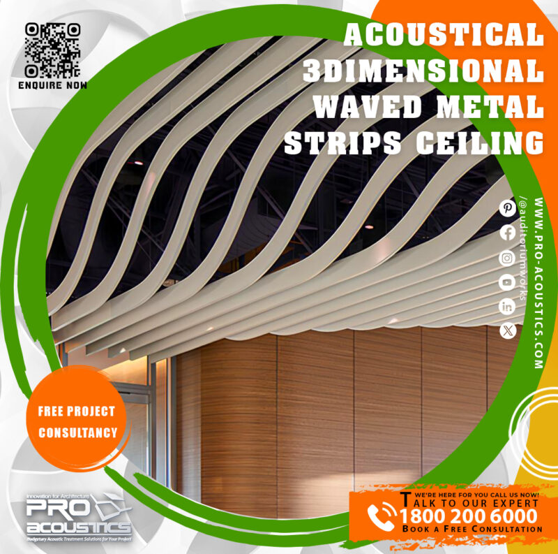 Acoustical 3Dimensional Waved Metal Strips Ceiling - Image 3