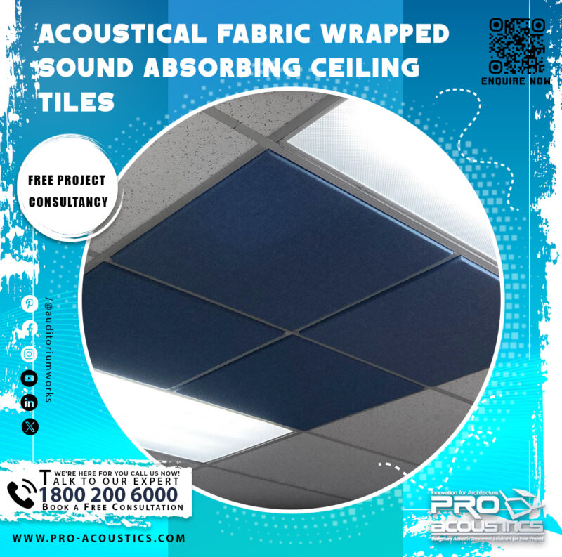 Acoustical Fabric Wrapped Sound Absorbing Ceiling Tiles - Image 3