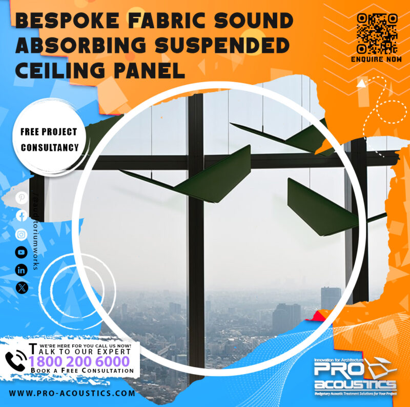 Acoustical Fabric Wrapped Sound Absorbing Ceiling Tiles