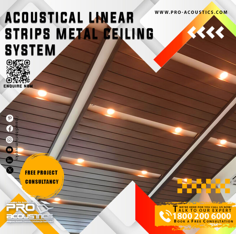 Acoustical Linear Metal Strips Ceiling System