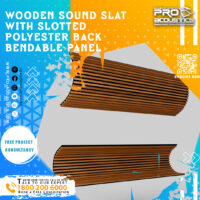 Wooden Sound Slat with Slotted Polyester Back Bendable panel - Image 3