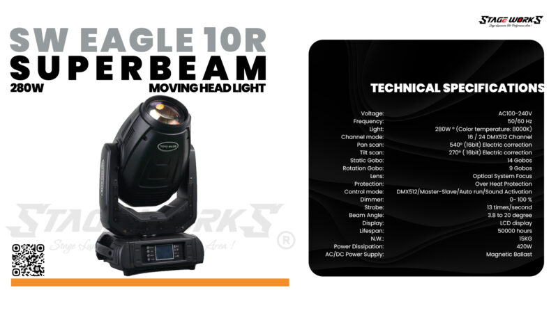 SW EAGLE 10R SUPER BEAM MOVING HEADLIGHT