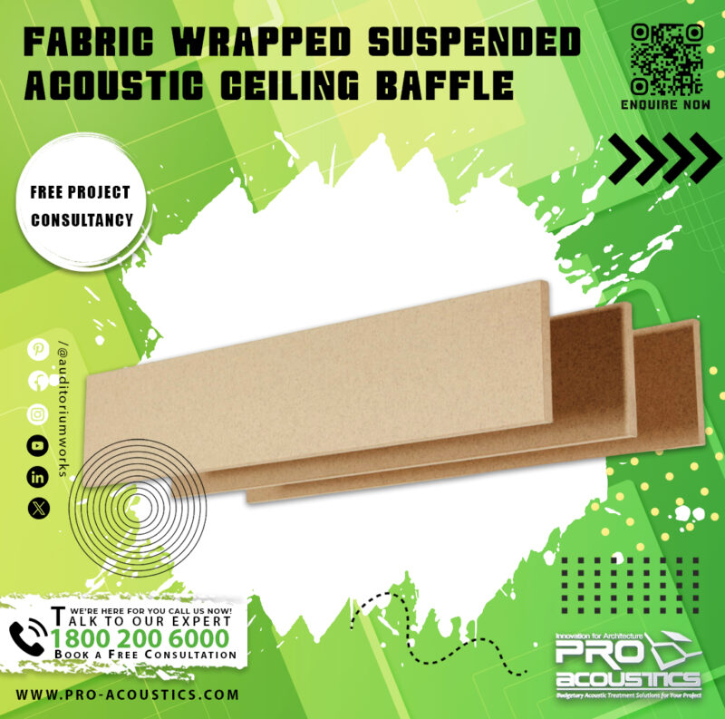 Fabric Wrapped Suspended Acoustic Ceiling Baffle - Image 2