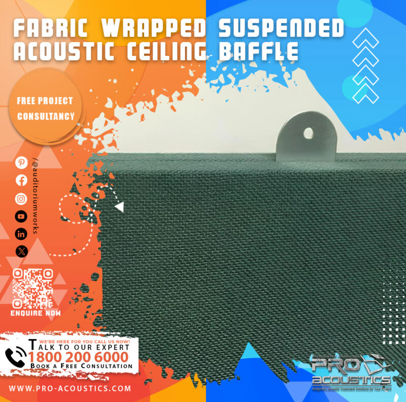 Fabric Wrapped Suspended Acoustic Ceiling Baffle