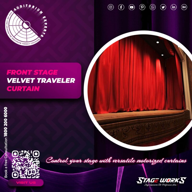 Front Stage Velvet Traveller Stage Curtain - Image 2