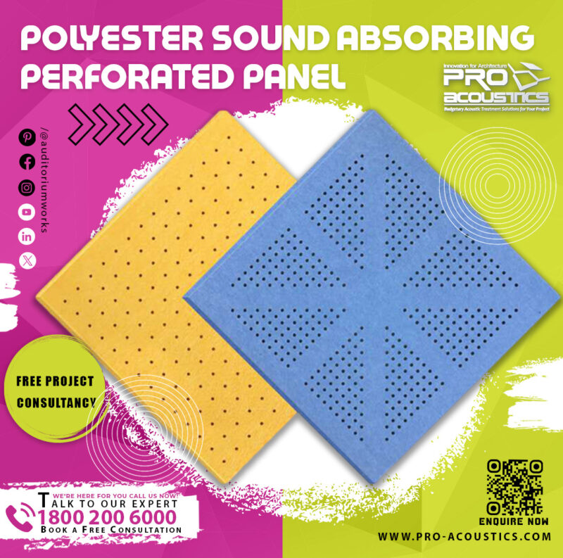 Polyester sound absorbing perforated Panel