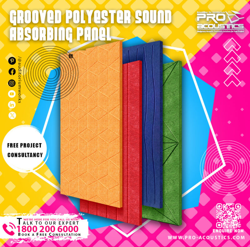 Grooved Polyester Sound Absorbing Panel - Image 2