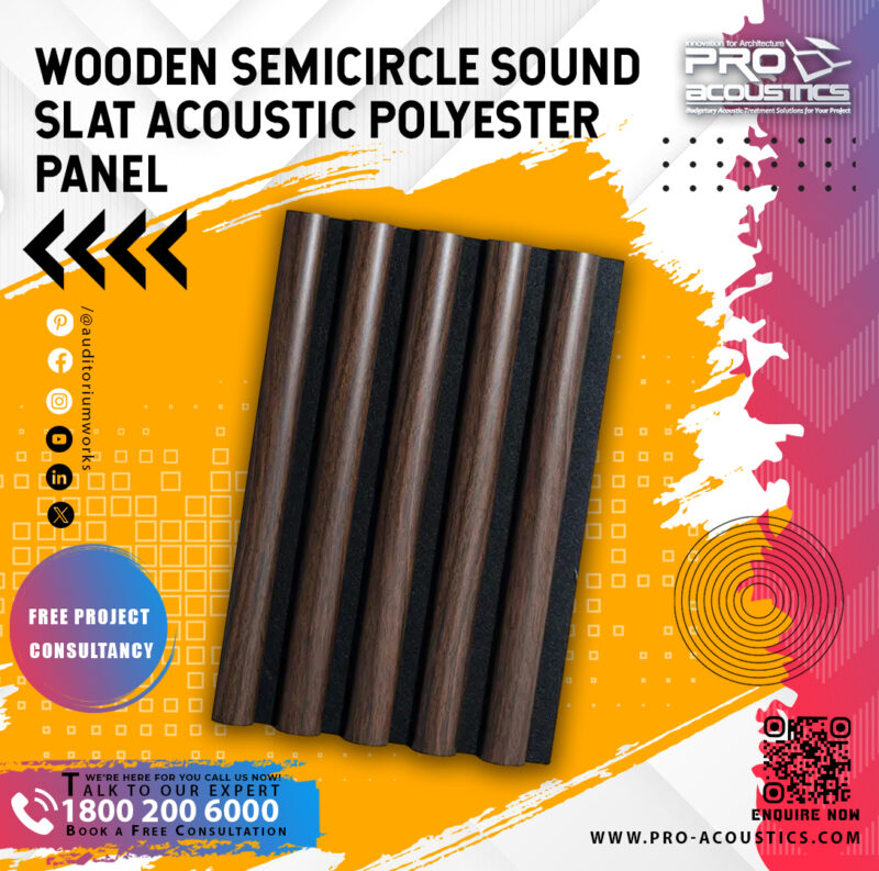 Wooden Semicircle Sound Slat Acoustic polyester panel