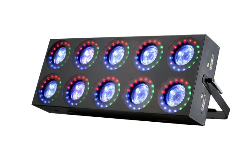 Stage Works Big Case 10*80W Warm LED + Auxiliary Light 5050 RGB 180 PCs LED Matrix Blinder