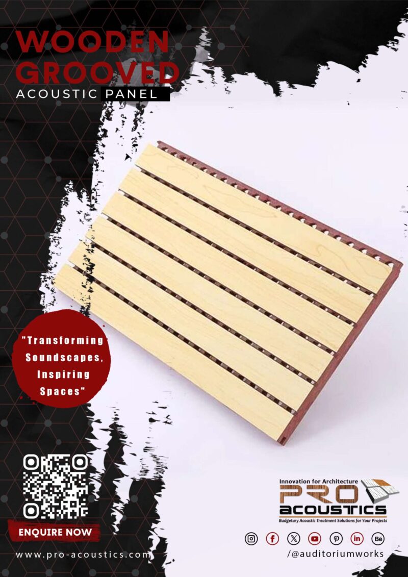 Wooden Grooved Sound Deadening Panel  - Image 2